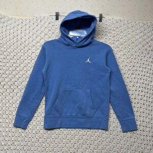 Jordan Nike Hoodie Youth M 10-12 Yrs Blue Cotton Blend Fleece Sweatshirt Boys